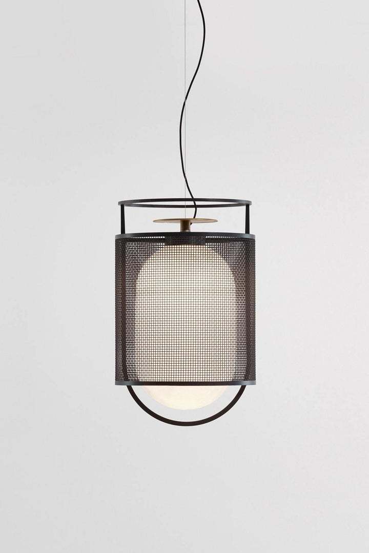 Solara Suspension Cylindre en Maille Accent en Laiton Industriel - Neutralighting