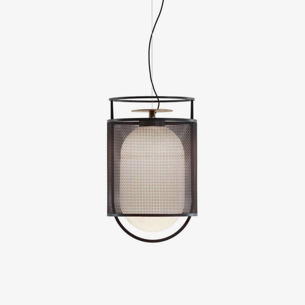 Solara Suspension Cylindre en Maille Accent en Laiton Industriel - Neutralighting