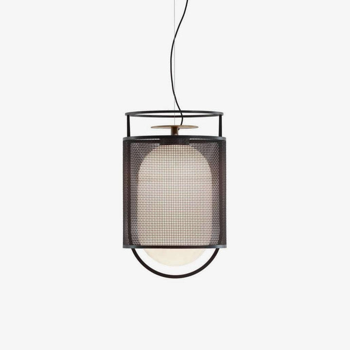 Solara Suspension Cylindre en Maille Accent en Laiton Industriel - Neutralighting
