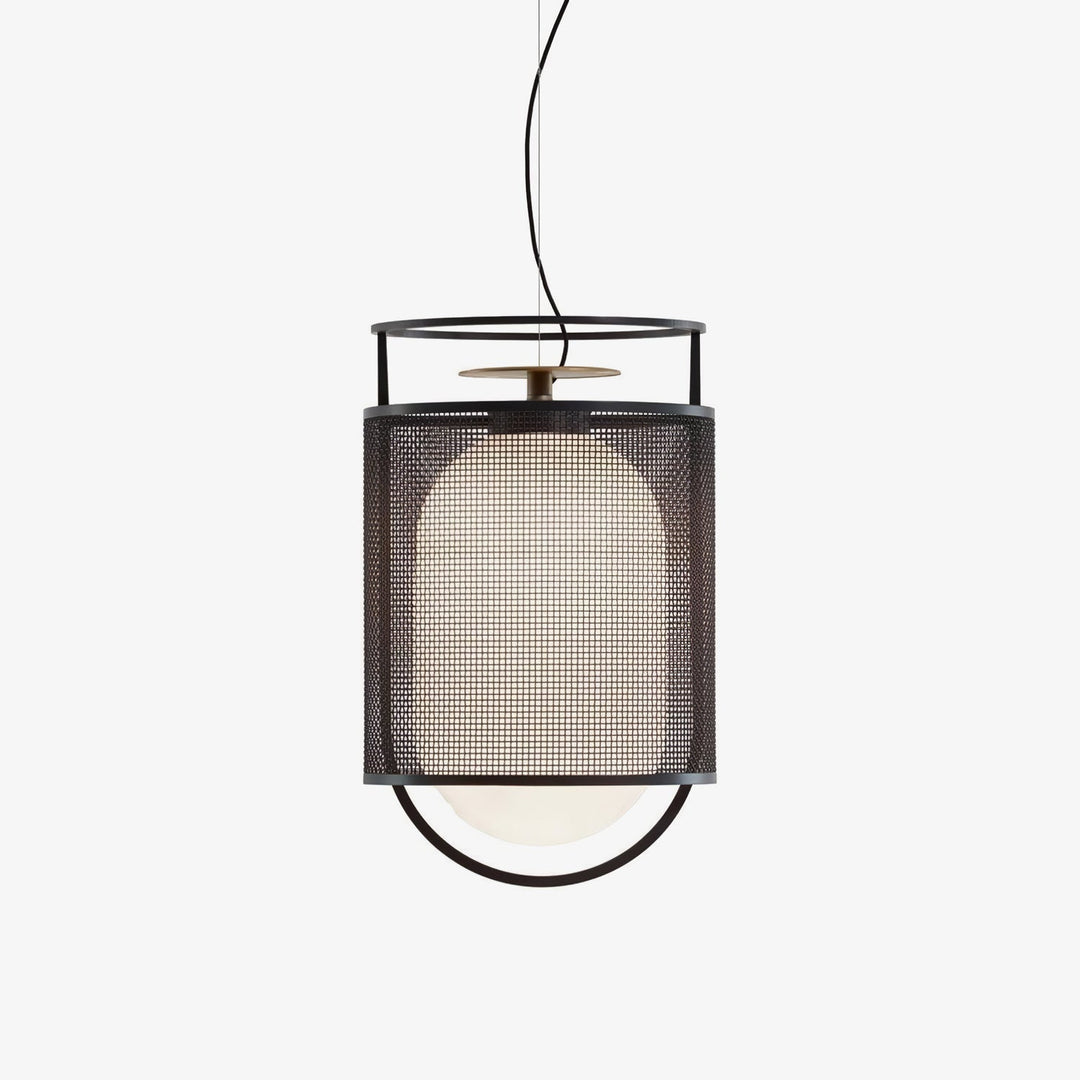 Solara Suspension Cylindre en Maille Accent en Laiton Industriel - Neutralighting