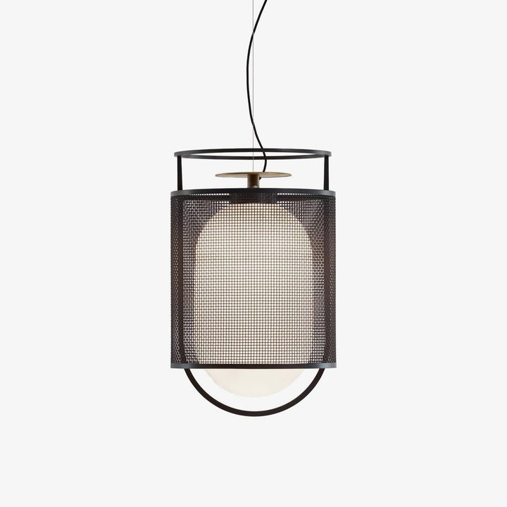 Solara Suspension Cylindre en Maille Accent en Laiton Industriel - Neutralighting