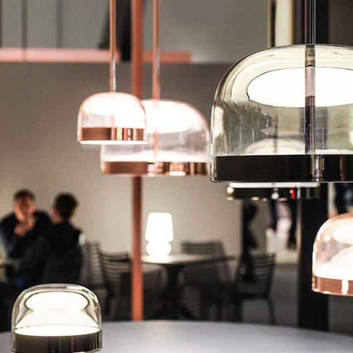 Valentina Suspension Nordique, Métal/Verre, Noir/Or, Salle à Manger - Neutralighting