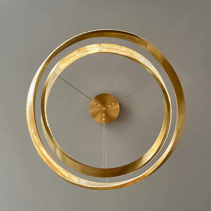 Arisha Suspension Anneau Moderne, Métal/Acrylique, Or/Argent, Salon/Chambre à Coucher - Neutralighting