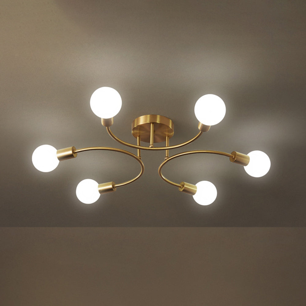 Valentina Plafonnier Boule Moderne, Métal, Doré, Salon - Neutralighting