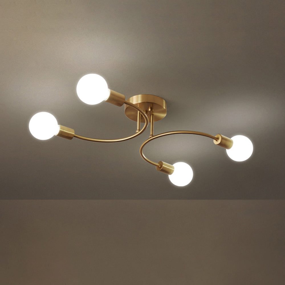 Valentina Plafonnier Boule Moderne, Métal, Doré, Salon - Neutralighting
