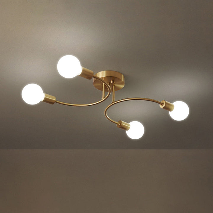 Valentina Plafonnier Boule Moderne, Métal, Doré, Salon - Neutralighting