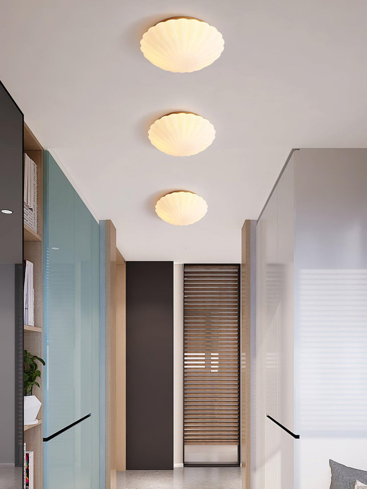 Solara Plafonnier Forme Coquillage Cannelé Doux Élégant - Neutralighting
