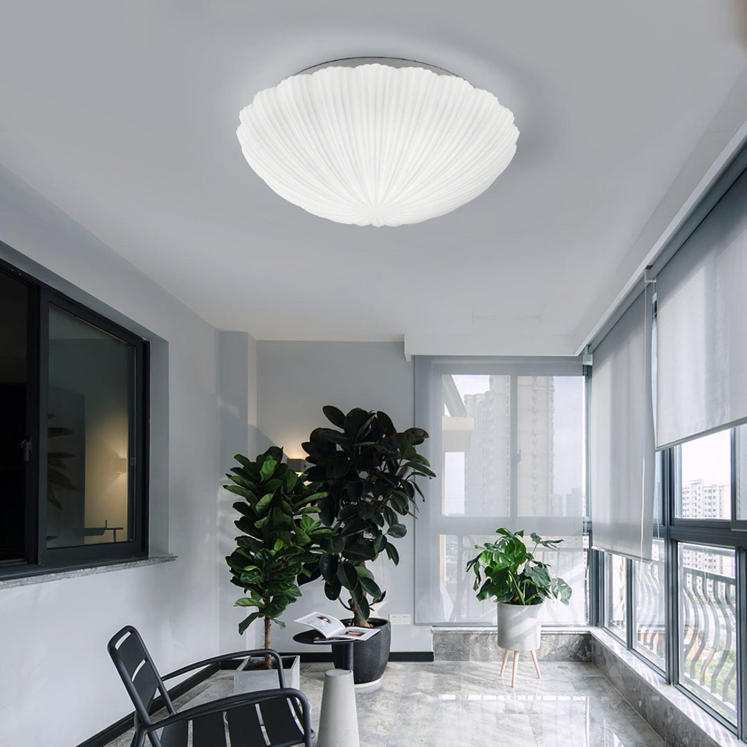 Solara Plafonnier Forme Coquillage Cannelé Doux Élégant - Neutralighting