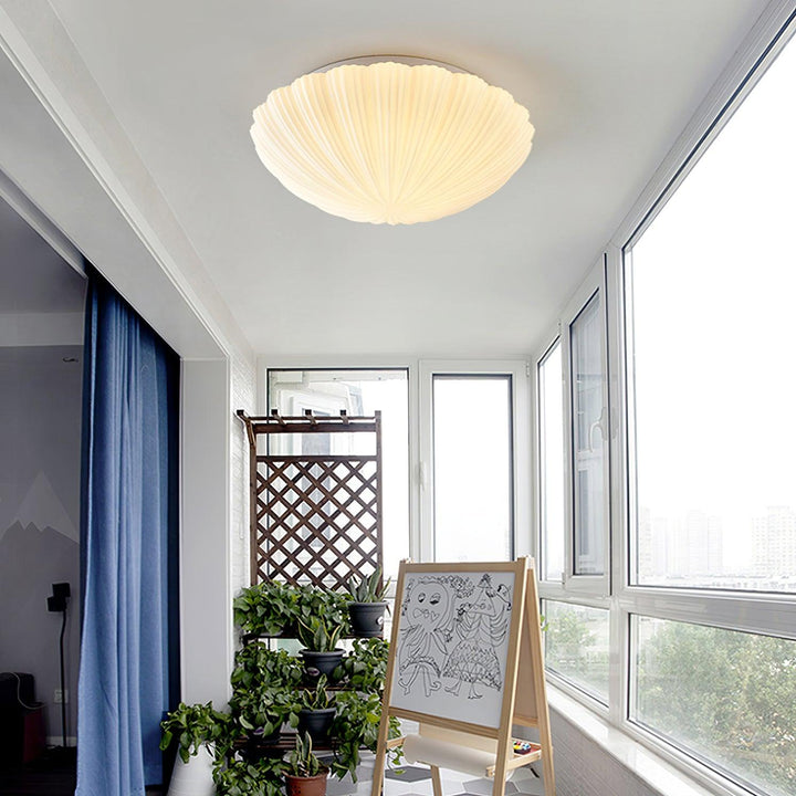Solara Plafonnier Forme Coquillage Cannelé Doux Élégant - Neutralighting