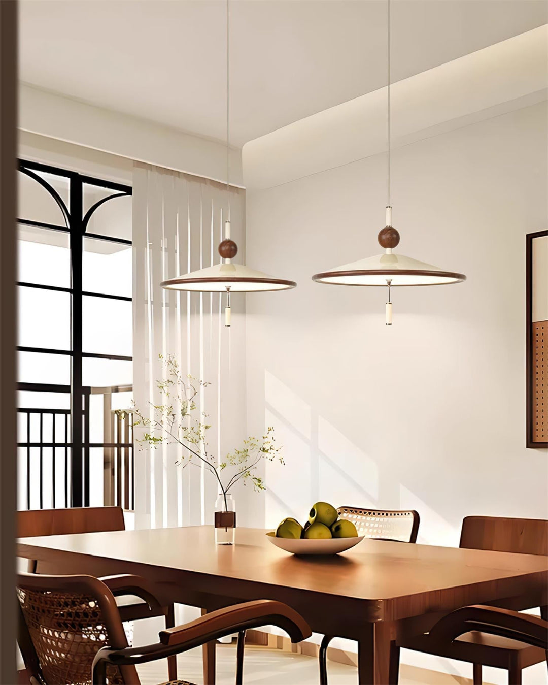 Devon Suspension Lampe Large Bordure en Bois Minimaliste - Neutralighting