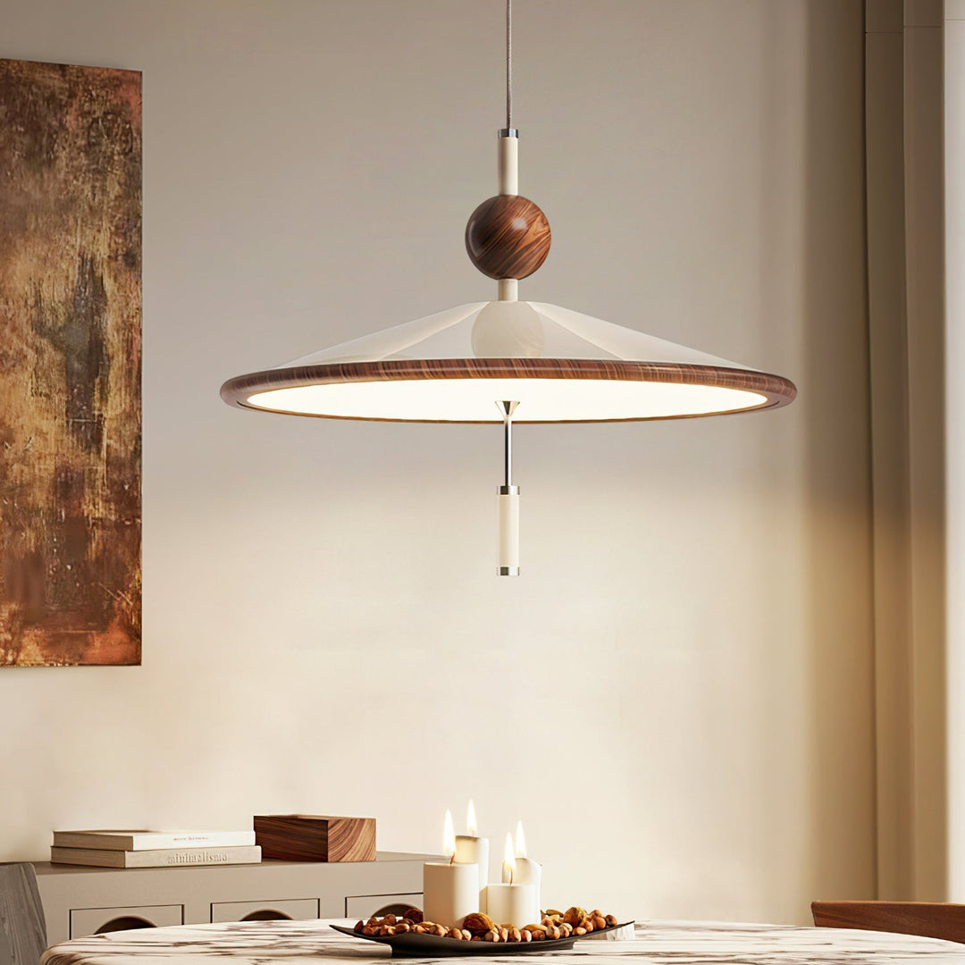 Devon Suspension Lampe Large Bordure en Bois Minimaliste - Neutralighting