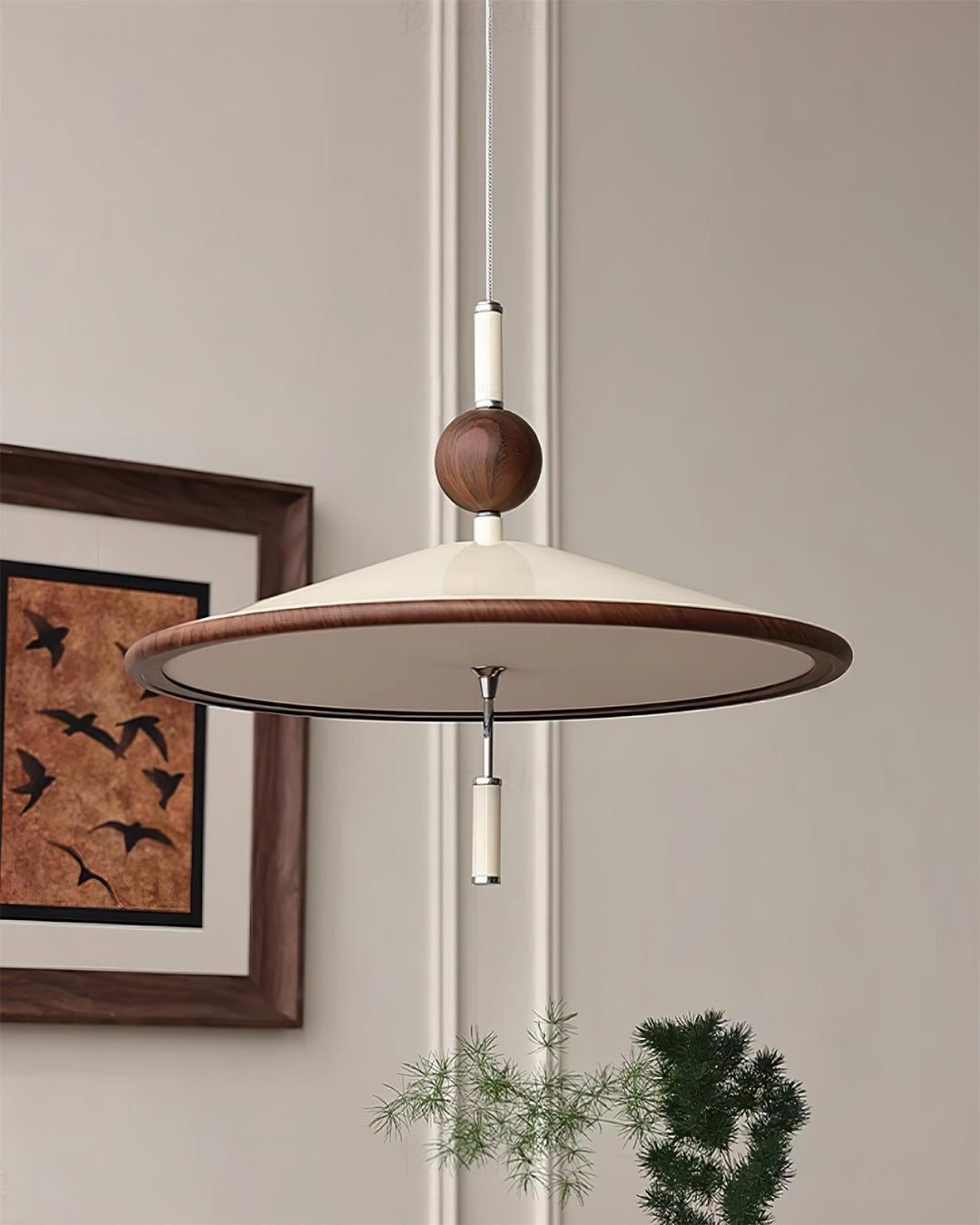 Devon Suspension Lampe Large Bordure en Bois Minimaliste - Neutralighting