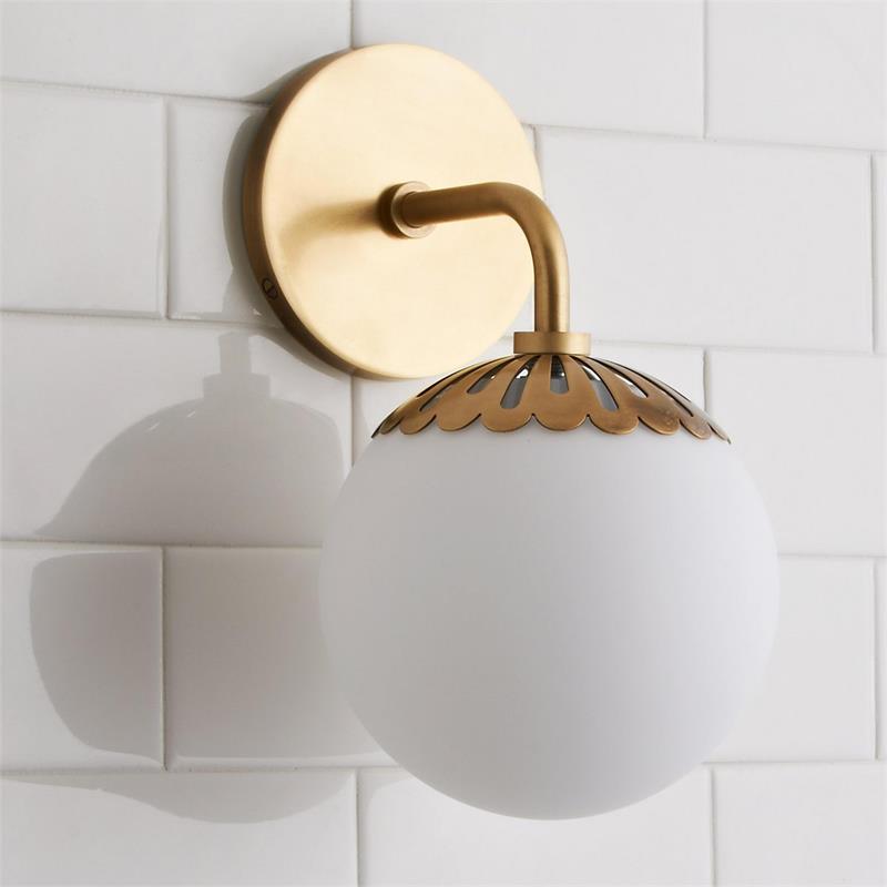 Aegis Applique Murale Globe Laiton Verre Minimaliste Moderne - Neutralighting