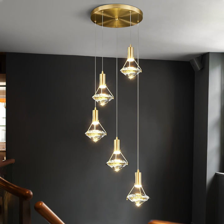 Elysianire Suspension Laiton Cristal Élégante - Neutralighting