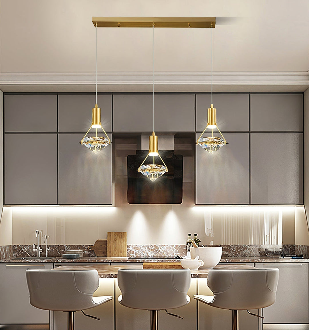 Elysianire Suspension Laiton Cristal Élégante - Neutralighting