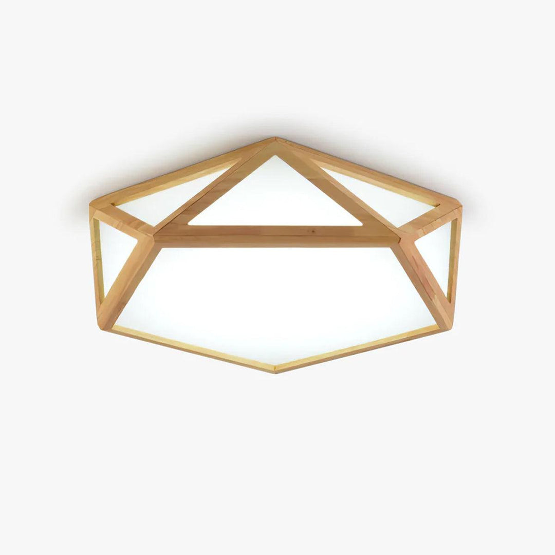 Solara Plafonnier en bois diamant géométrique moderne - Neutralighting