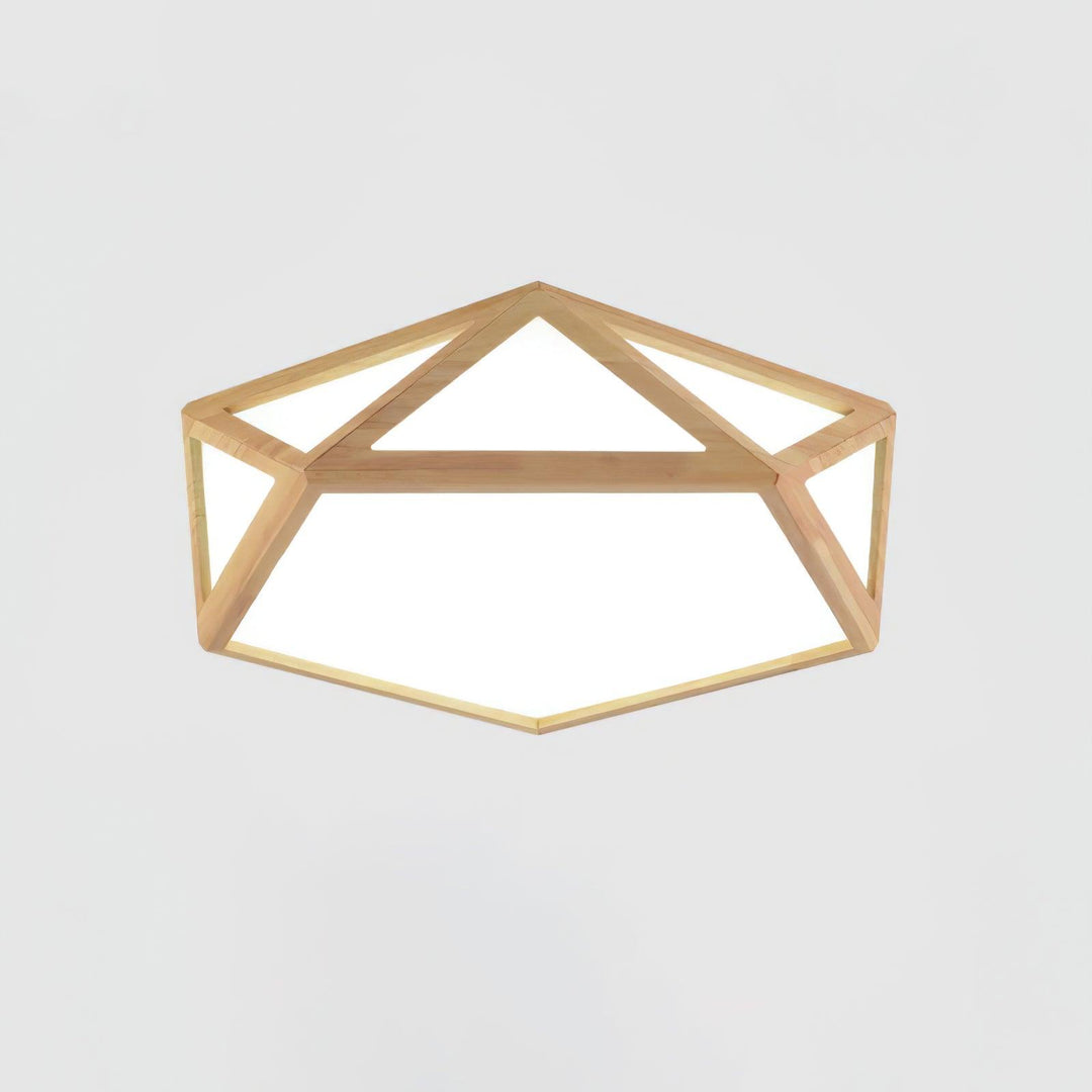 Solara Plafonnier en bois diamant géométrique moderne - Neutralighting