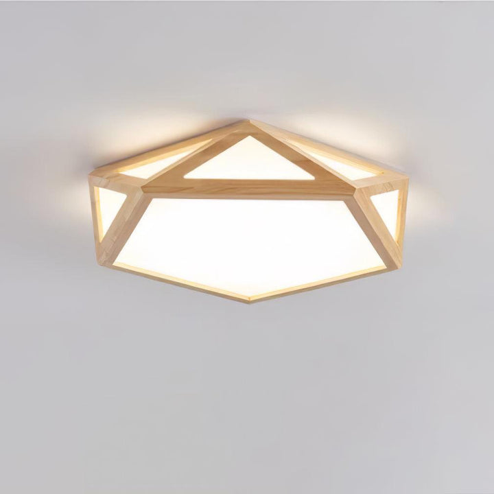 Solara Plafonnier en bois diamant géométrique moderne - Neutralighting