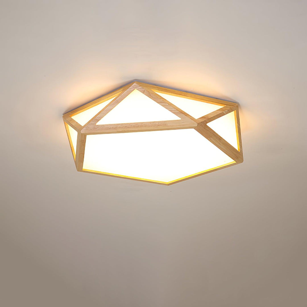 Solara Plafonnier en bois diamant géométrique moderne - Neutralighting