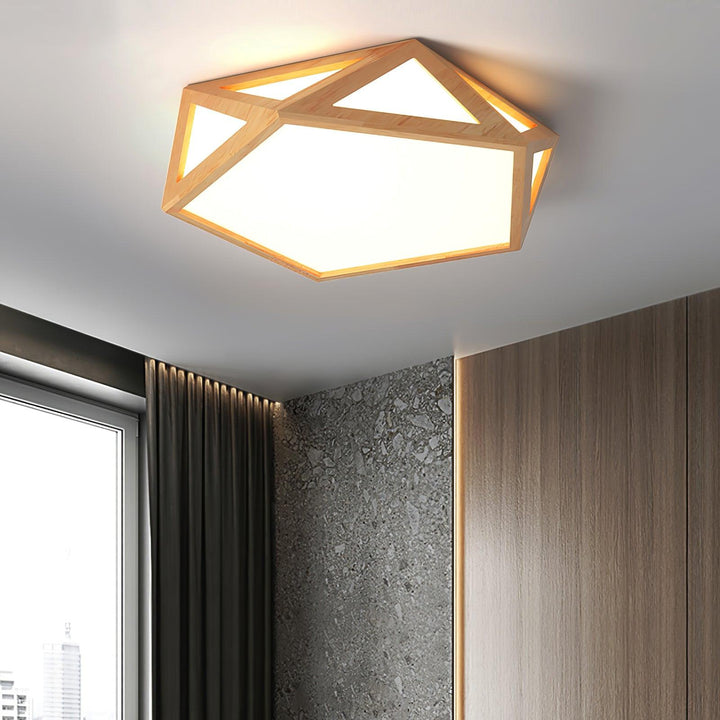Solara Plafonnier en bois diamant géométrique moderne - Neutralighting