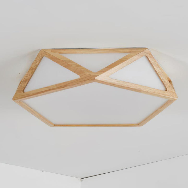 Solara Plafonnier en bois diamant géométrique moderne - Neutralighting