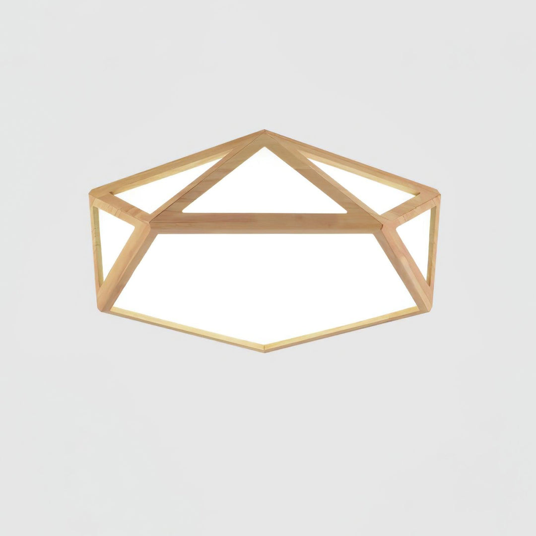 Solara Plafonnier en bois diamant géométrique moderne - Neutralighting