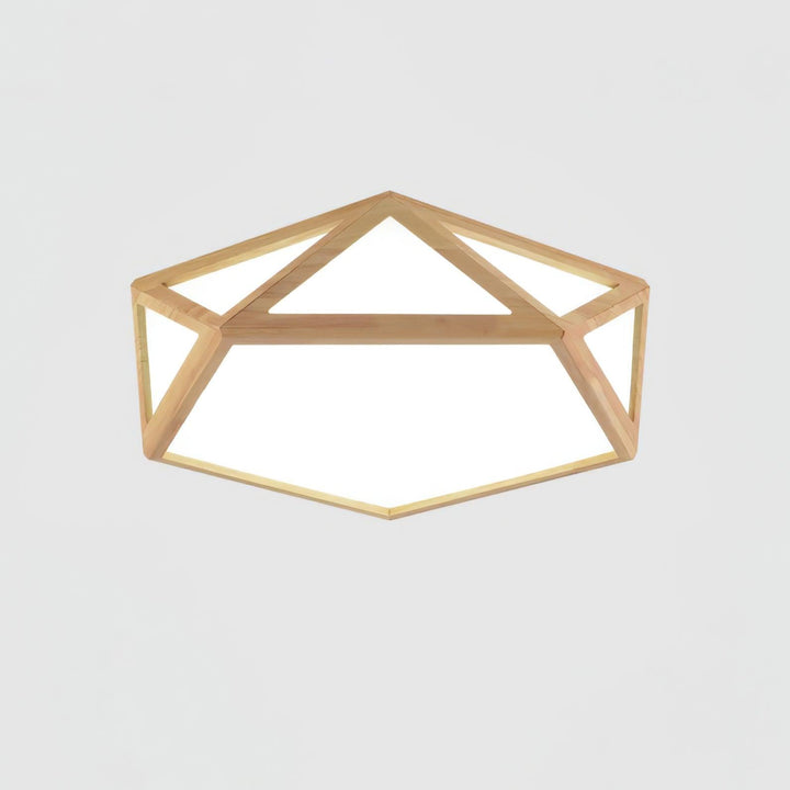 Solara Plafonnier en bois diamant géométrique moderne - Neutralighting