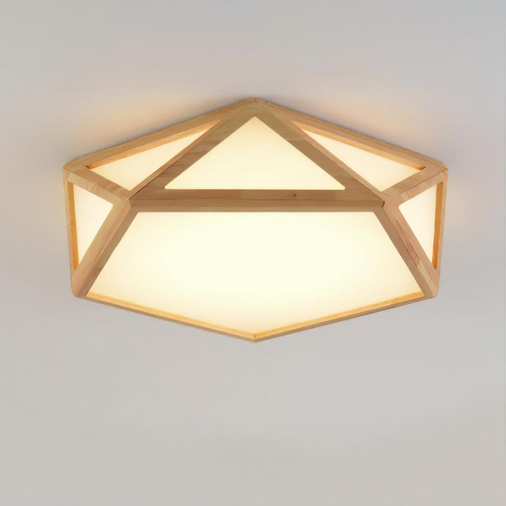 Solara Plafonnier en bois diamant géométrique moderne - Neutralighting