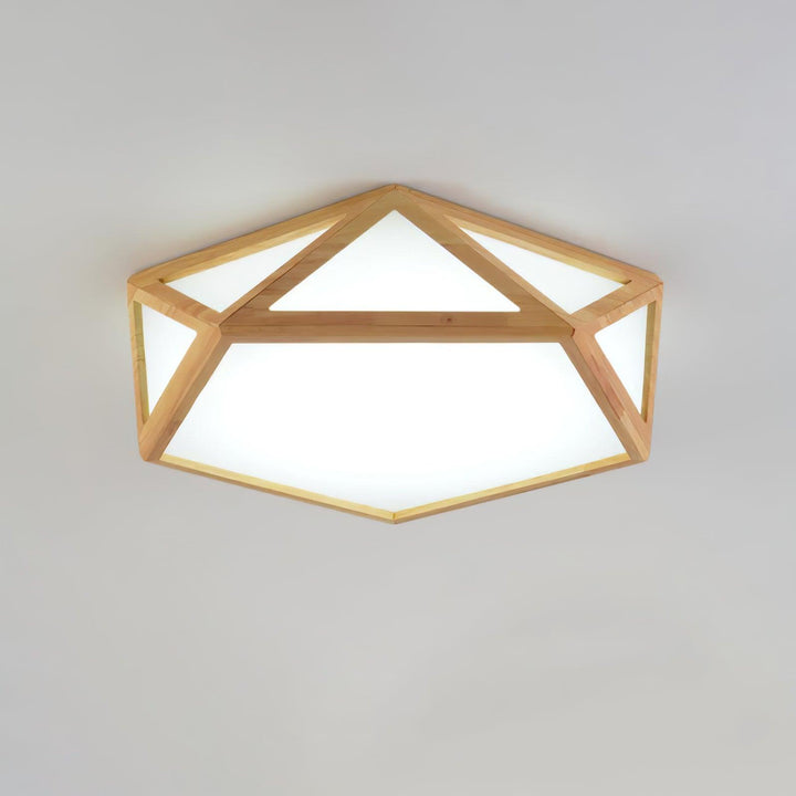 Solara Plafonnier en bois diamant géométrique moderne - Neutralighting