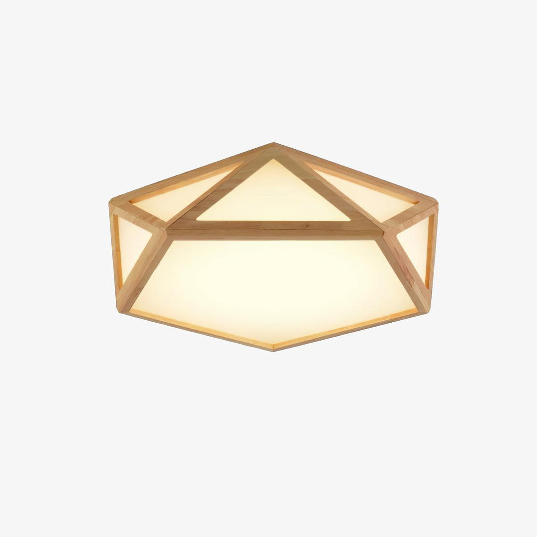 Solara Plafonnier en bois diamant géométrique moderne - Neutralighting