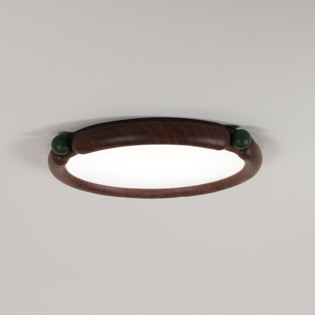 Virelli Lampe de Plafond Panneau Acrylique Rond Bois de Noyer Résine A/B Modèle Naturel - Neutralighting