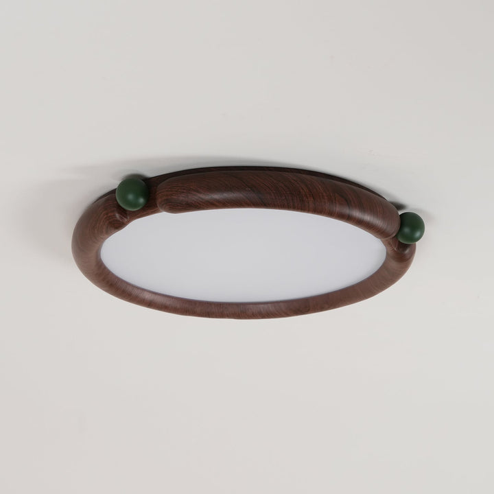Virelli Lampe de Plafond Panneau Acrylique Rond Bois de Noyer Résine A/B Modèle Naturel - Neutralighting