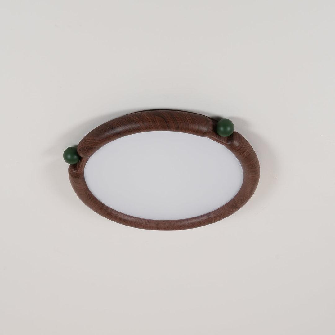 Virelli Lampe de Plafond Panneau Acrylique Rond Bois de Noyer Résine A/B Modèle Naturel - Neutralighting