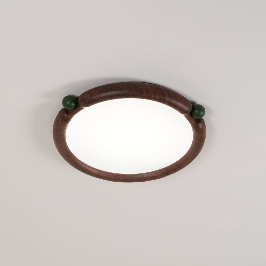 Virelli Lampe de Plafond Panneau Acrylique Rond Bois de Noyer Résine A/B Modèle Naturel - Neutralighting