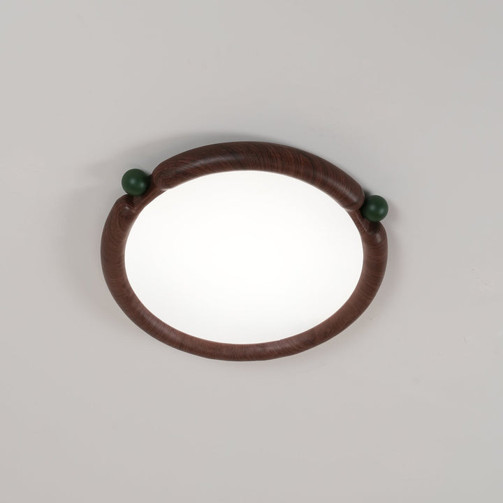 Virelli Lampe de Plafond Panneau Acrylique Rond Bois de Noyer Résine A/B Modèle Naturel - Neutralighting