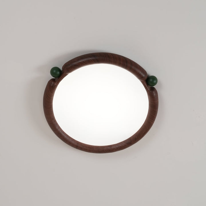 Virelli Lampe de Plafond Panneau Acrylique Rond Bois de Noyer Résine A/B Modèle Naturel - Neutralighting
