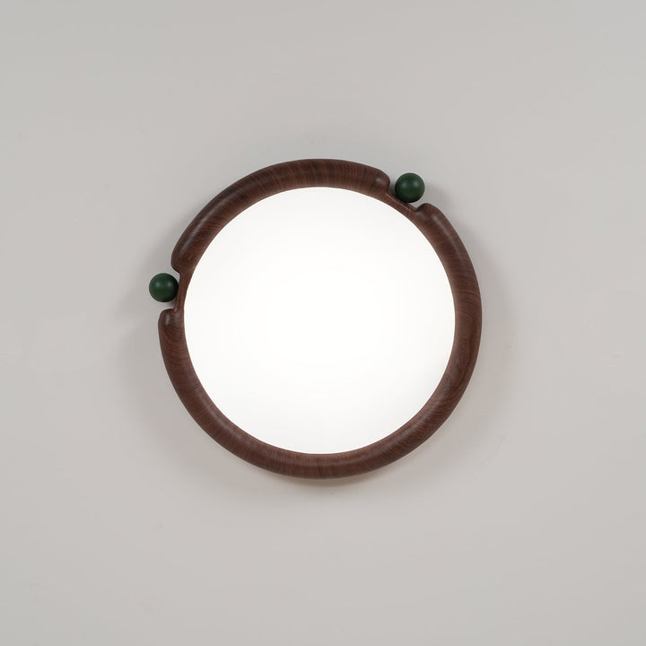 Virelli Lampe de Plafond Panneau Acrylique Rond Bois de Noyer Résine A/B Modèle Naturel - Neutralighting