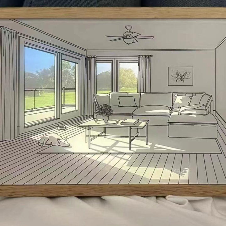 Magdalene Lampe Murale en Bois Art Mural Chien au Soleil - Neutralighting