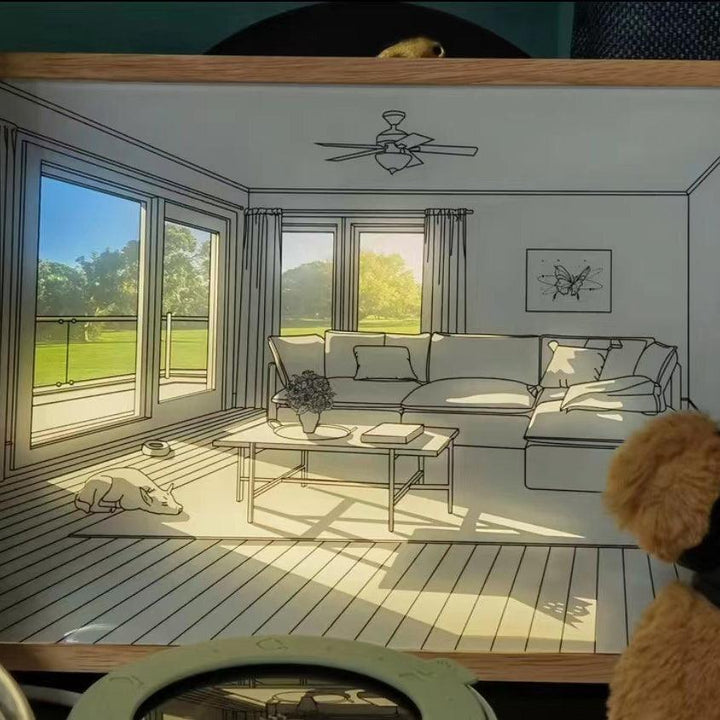 Magdalene Lampe Murale en Bois Art Mural Chien au Soleil - Neutralighting