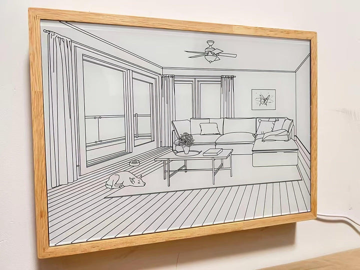 Magdalene Lampe Murale en Bois Art Mural Chien au Soleil - Neutralighting