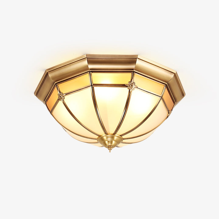 Vovynan Élégance Dôme Laiton Verre Applique Plafond - Neutralighting
