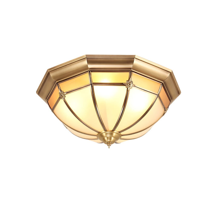 Vovynan Élégance Dôme Laiton Verre Applique Plafond - Neutralighting