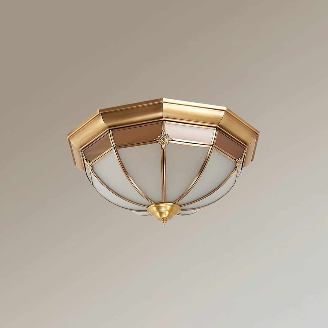 Vovynan Élégance Dôme Laiton Verre Applique Plafond - Neutralighting