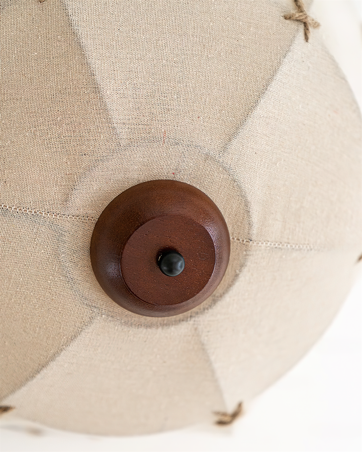 Lumis Plafonnier Rustique en Bois et Tissu - Neutralighting