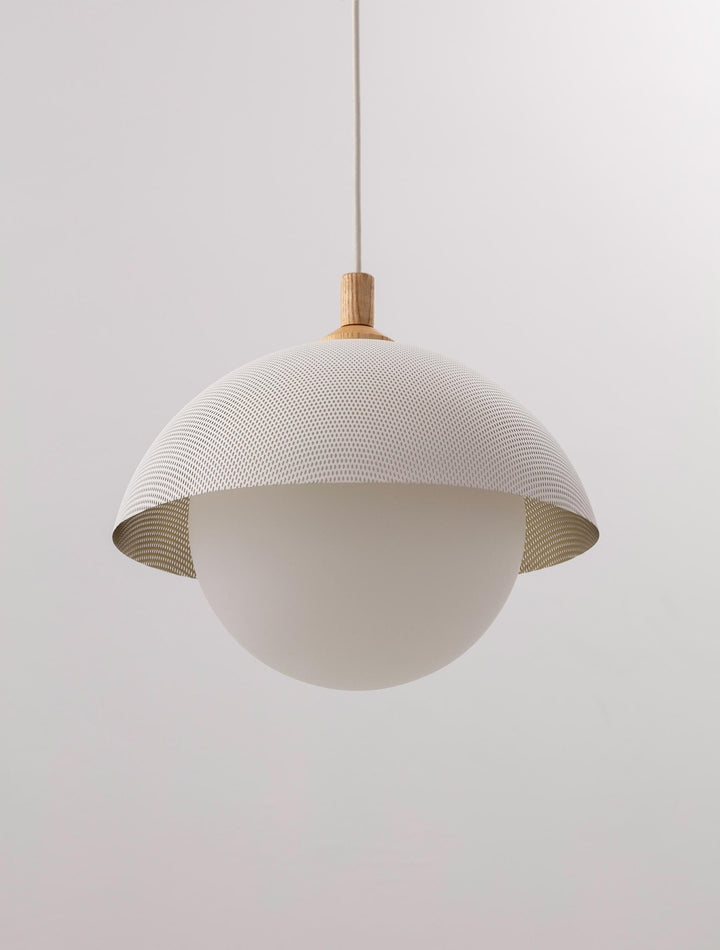 Pith Suspension Métal Bois Perforé Dôme Minimaliste Moderne - Neutralighting