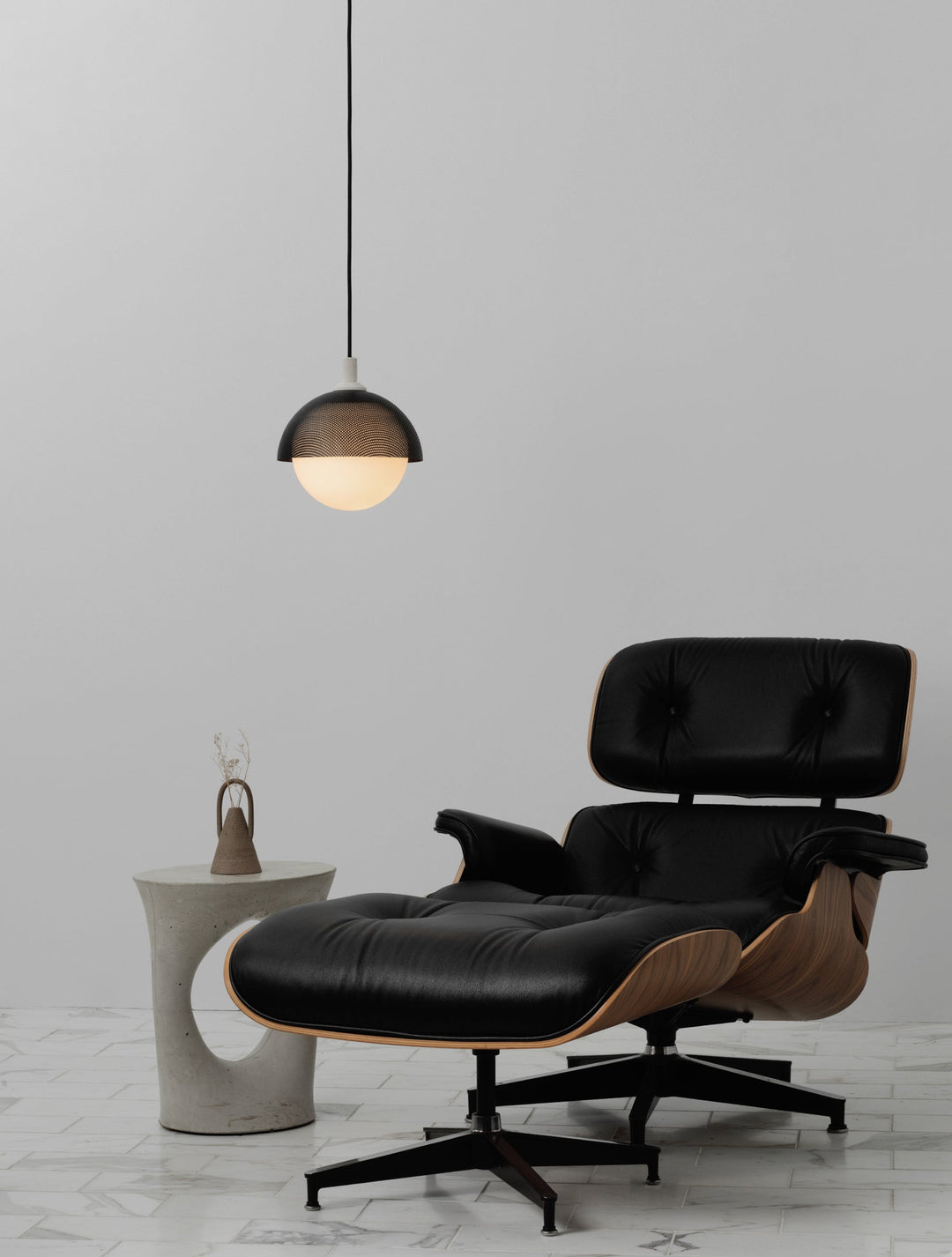 Pith Suspension Métal Bois Perforé Dôme Minimaliste Moderne - Neutralighting
