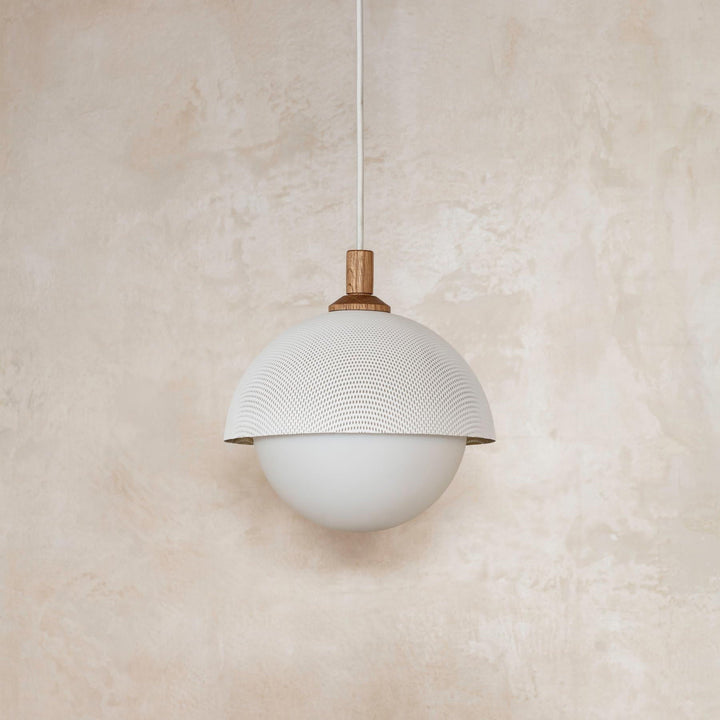Pith Suspension Métal Bois Perforé Dôme Minimaliste Moderne - Neutralighting