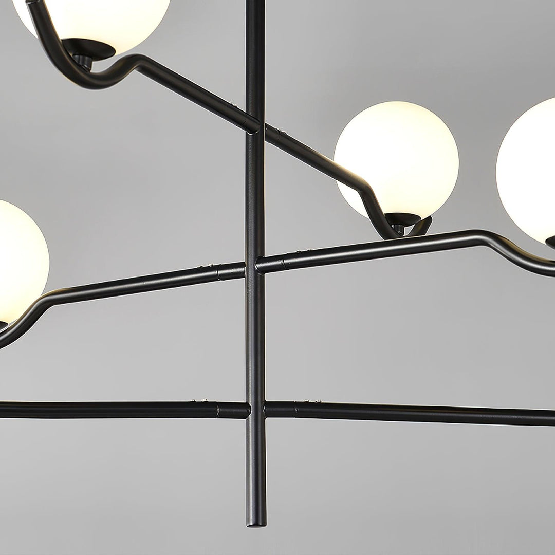 Lustra Suspension en Verre Noir avec Cadre - Neutralighting