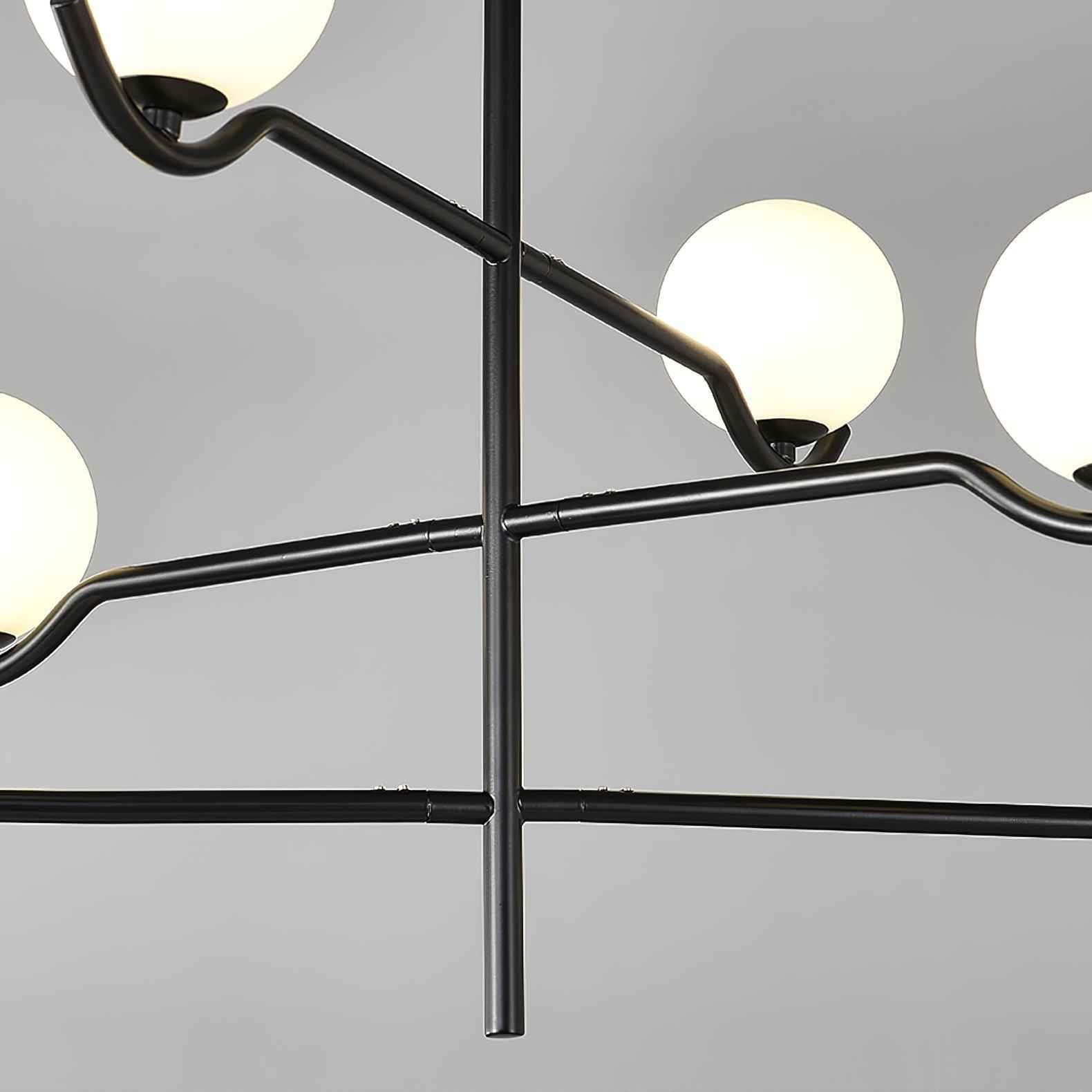 Lustra Suspension en Verre Noir avec Cadre - Neutralighting