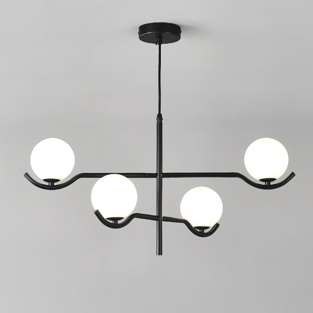 Lustra Suspension en Verre Noir avec Cadre - Neutralighting